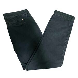 Tommy Hilfiger Women's Chino Pants 10 Blue Classic Straight Leg Office Career
